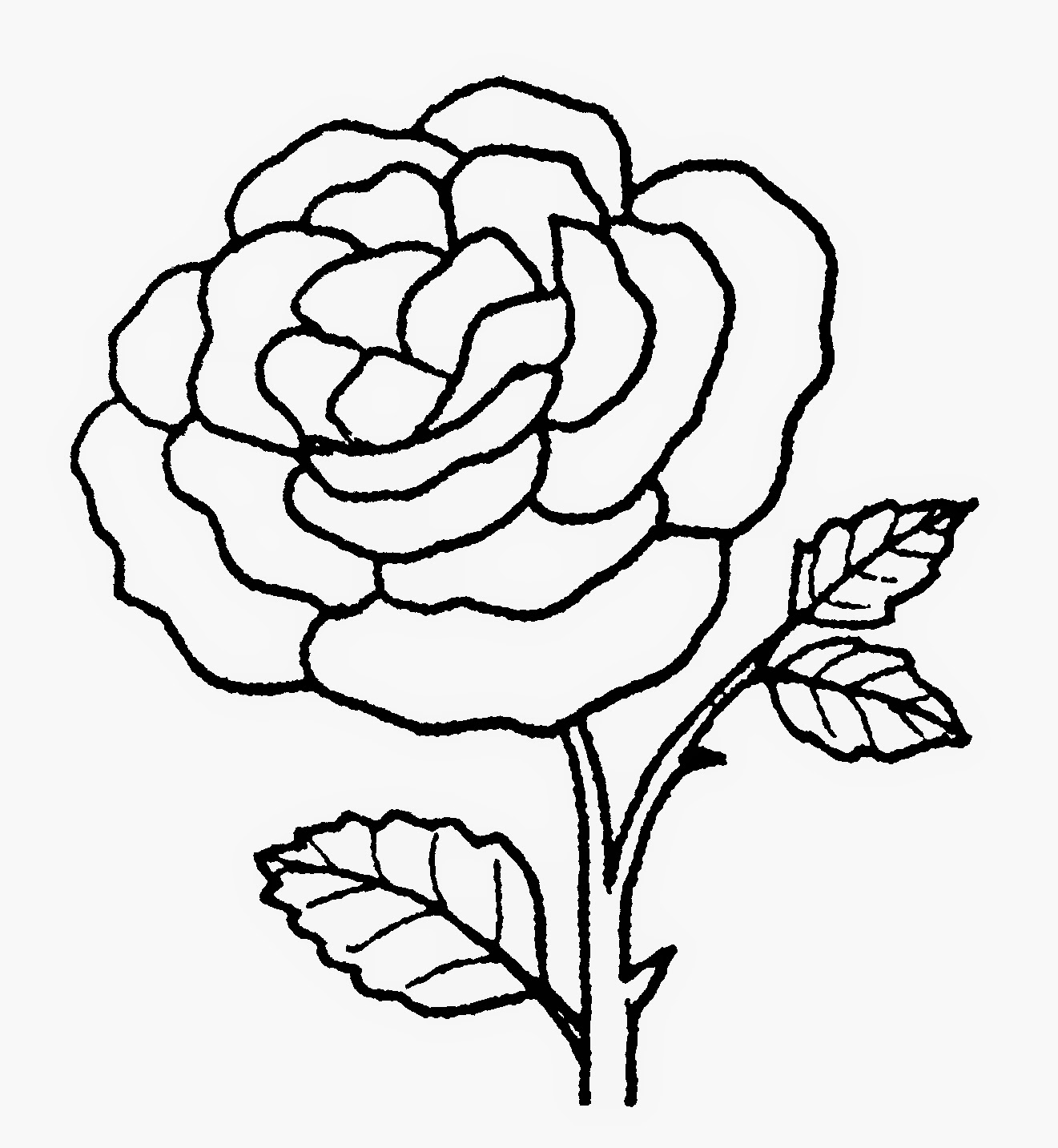 40 Gambar Bunga Mawar Kartun Hitam Putih yang Wajib 