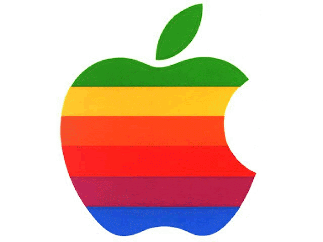 apple logo rainbow