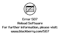 Blackberry error 507 fix