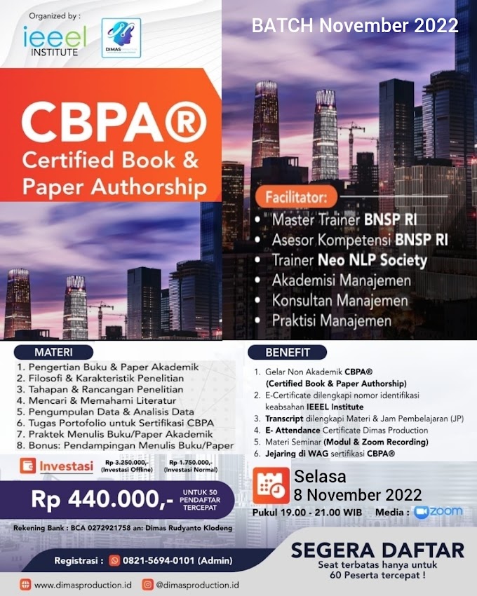 WA.0821-5694-0101 | Certified Book And Paper Authorship (CBPA®) 8 November 2022