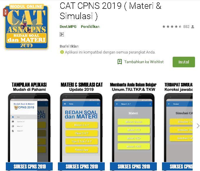 7 Aplikasi Android Simulasi  Soal Ujian CAT  CPNS PPPK 