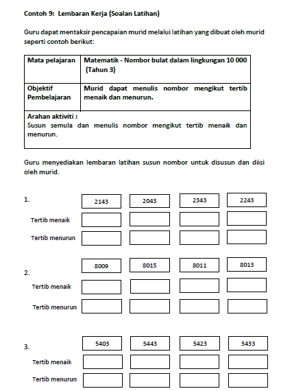 Contoh Instrumen Pentaksiran Bilik Darjah (PBD) - Rodong 