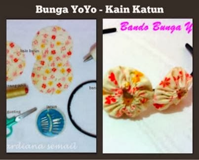 Tutorial Aksesoris dari  Kain Katun Perca Bunga  Yoyo 