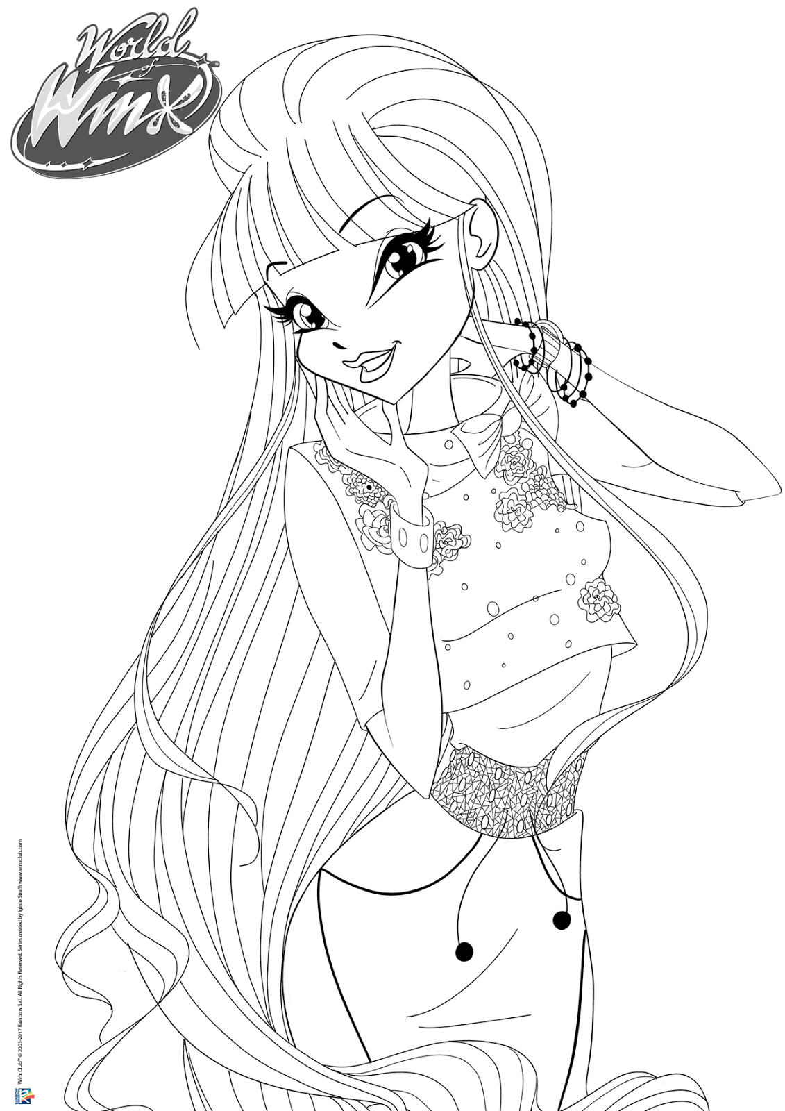 world of winx coloring pages  casual outfit  winx club all