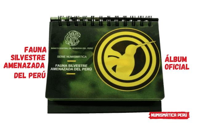 El álbum oficial de la serie numismática Fauna silvestre amenazada del Perú