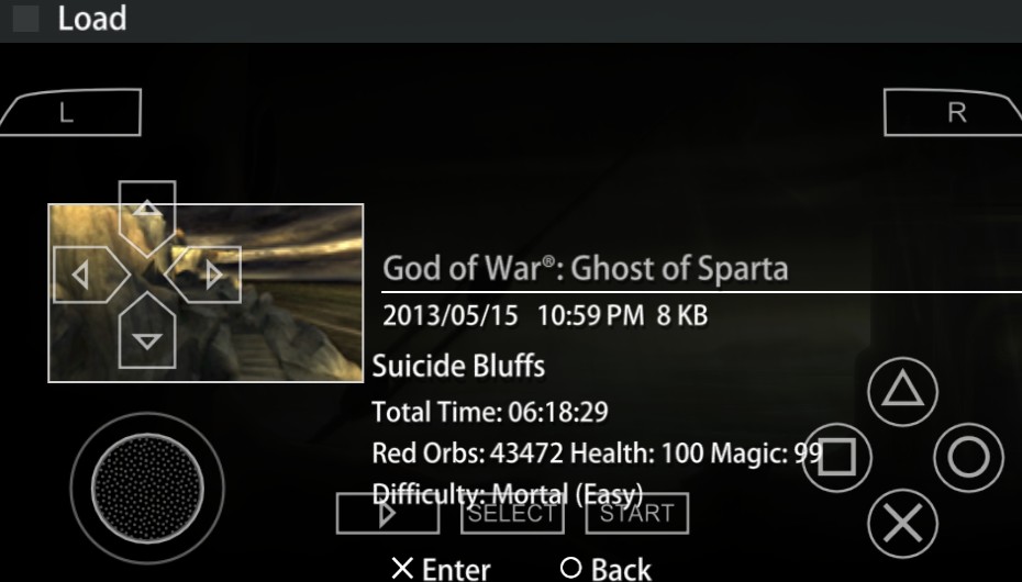 Save Game God of War Ghost of Sparta PPSSPP