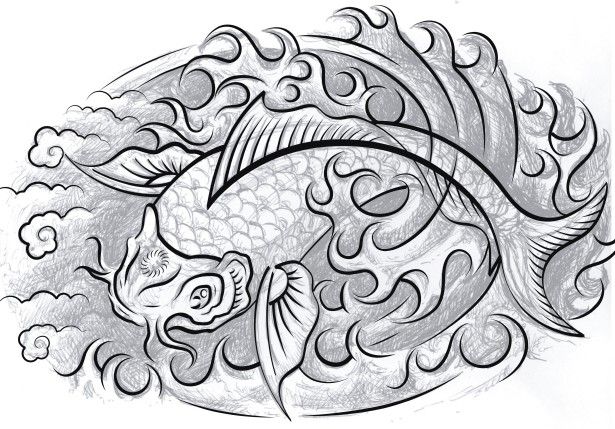 koi fish tattoo design. this design too. Koi fish