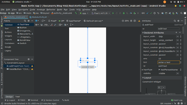 android constraint layout match constraint width usage and tutorial