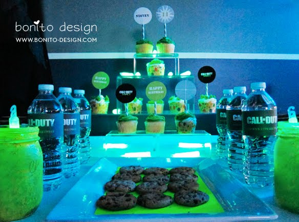 Glowing Lights and customized water labels cup cake toppers and chip labels 