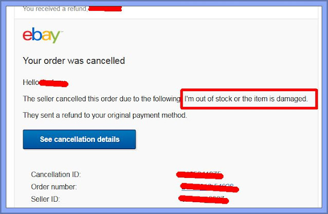 ebay order cancelled - An All Too Familiar Message