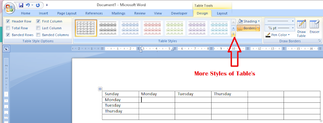How To Create Table In MS Word