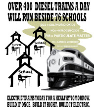 Over 400 Diesel Trains a day will run beside 76 Schools