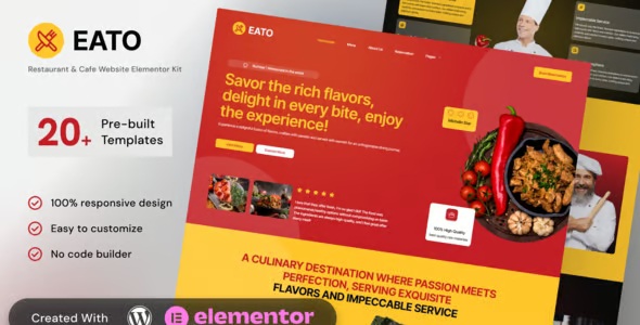 Best Restaurant & Cafe Elementor Template Kit