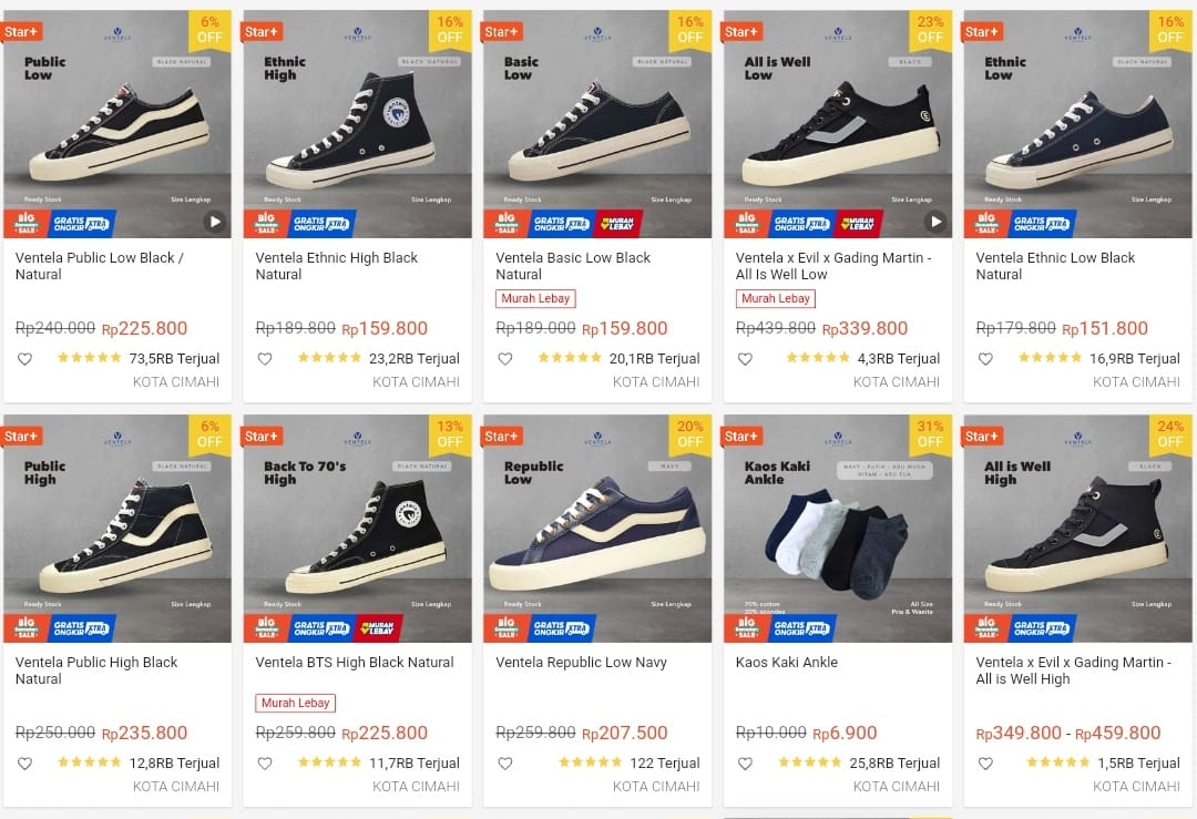 Ventela - Brand Sepatu Lokal Kekinian untuk Anak Muda Rekomendasi Toko Sepatu Pria Original di Shopee, Murah dan Bagus