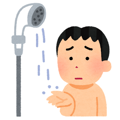 水圧の弱いシャワーのイラスト