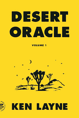 The book cover for "Desert Oracle." It is a bright yellow cover.