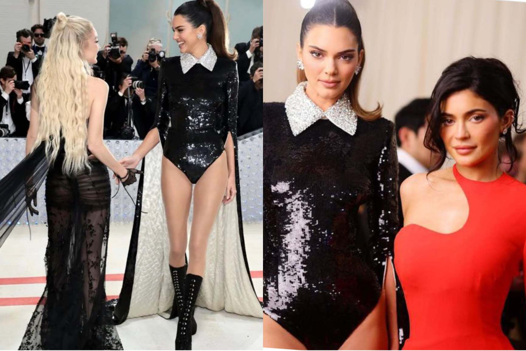 Jenners and Kardashian in Met Gala 2023. Kim Kardashian Fashion Looks