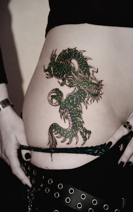 types of japanese flowers tattoo Girl Hip Dragon Tattoos | 510 x 816
