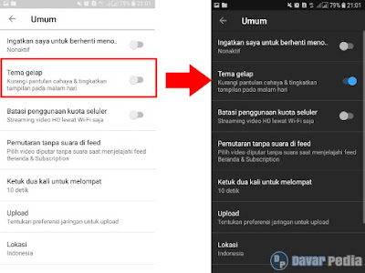 Cara Mengaktifkan Serta Menggunakan Fitur Dark Mode di YouTube Hp Android