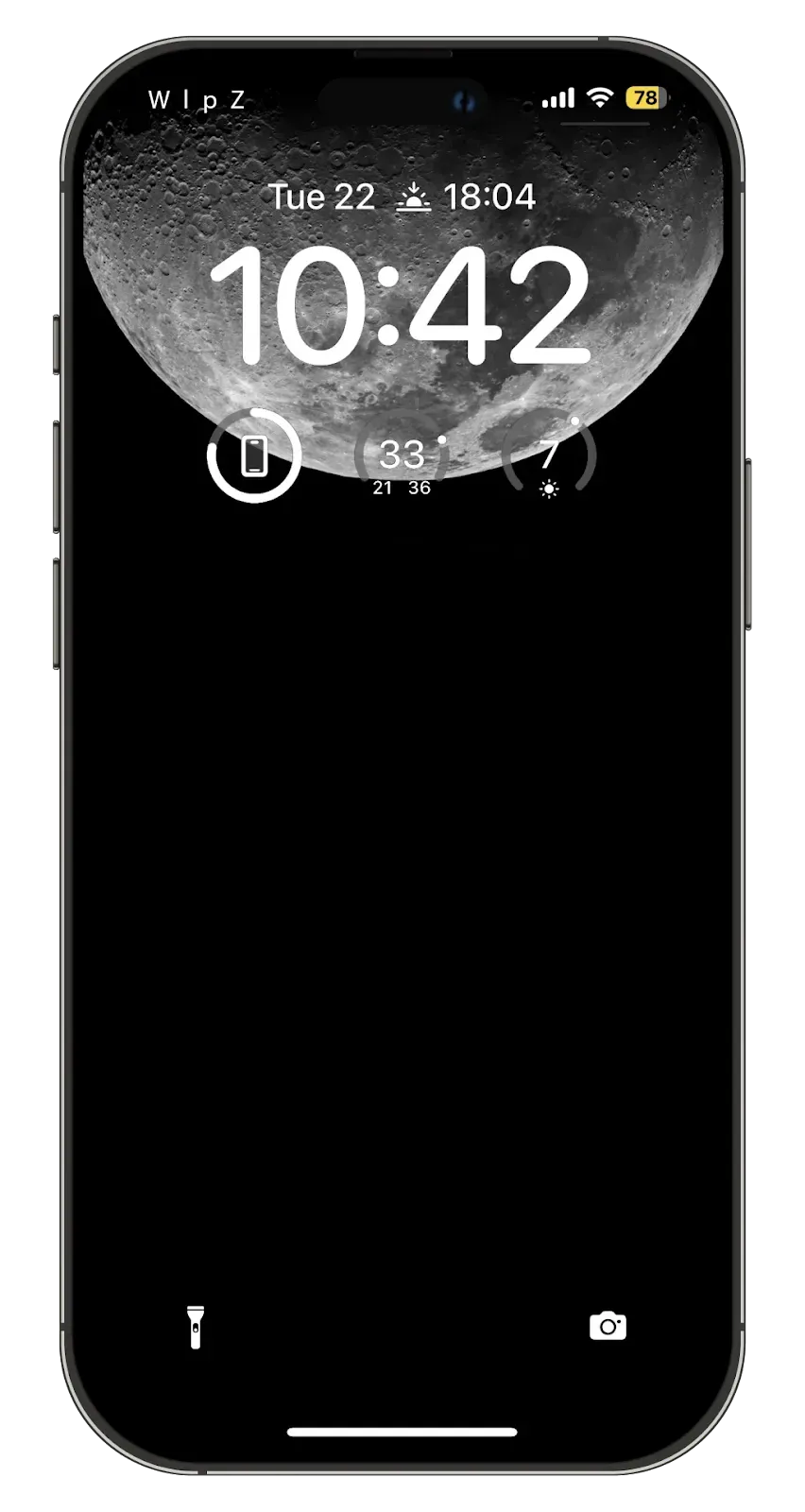 moon at dynamic island iphone wallpaper