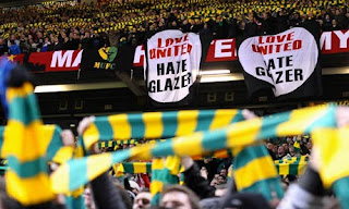 Green and Gold Stretford End Flags