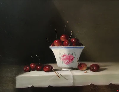 Bowl of Cherries painting Patt Baldino