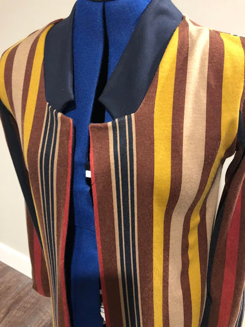 Fulton Sweater Blazer made with Mood Fabrics' stripe jersey