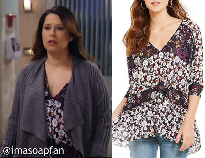 Robin Scorpio-Drake, Kimberly McCullough, Floral Print Tunic, Free People, GH, General Hospital