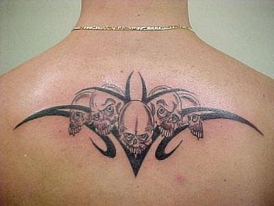 Upper Back Tribal Tattoo