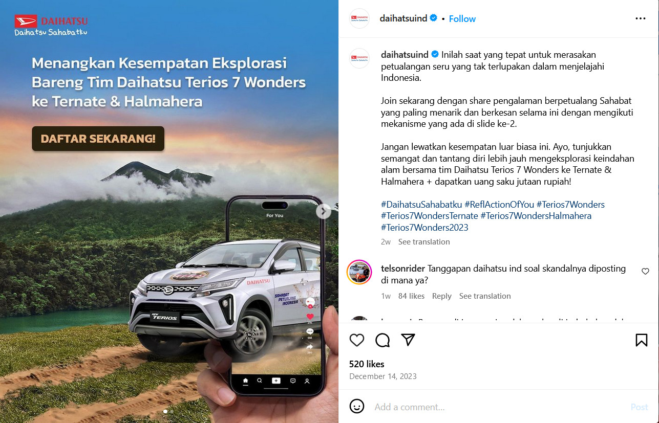 Kesempatan Eksplorasi Bareng Tim Daihatsu TErios 7 Wonders Ke Ternate & Halmahera