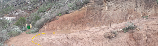 PR-TF-12 BAJAMAR A LA CRUZ DEL CARMEN, sendero en dirección a Cruz del Carmen, sendero en la zona de El Toscal y entrando a una pista en dirección a el Camino La Goleta