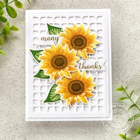 Sunny Studio Stamps: Sunflower Fields Frilly Frames Fancy Frames Thank You Cards by Angelica Conrad