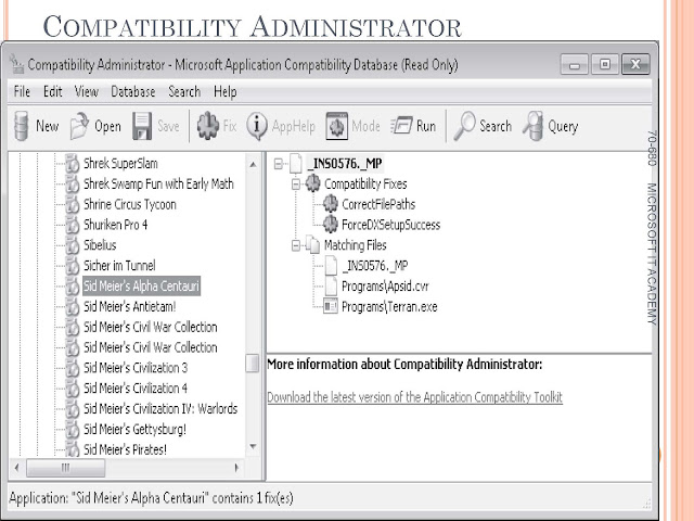 Exam 680 -  Application compatibility Administrator Window 7