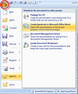 microsoft powerpoint 2007 send to word