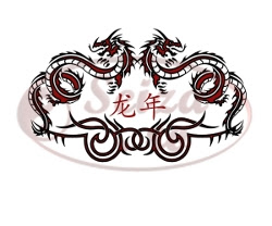 chinese writing tattoo: the year of the dragon dragons tattoo / tribal tattoo / Chinese writing tattoo