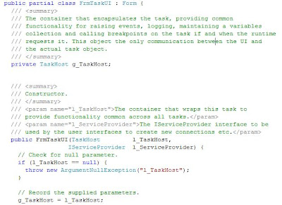 SSIS task UI form