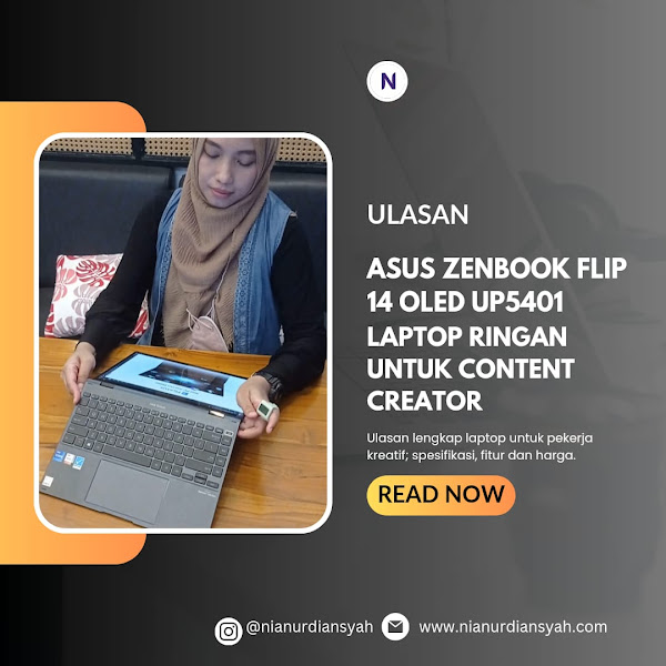 Asus ZenBook Flip 14 OLED UP5401, Laptop Ringan Untuk Content Creator 