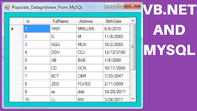 Fill Datagridview From MySQL Using Vbnet