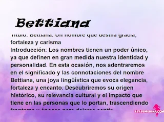 significado del nombre Bettiana