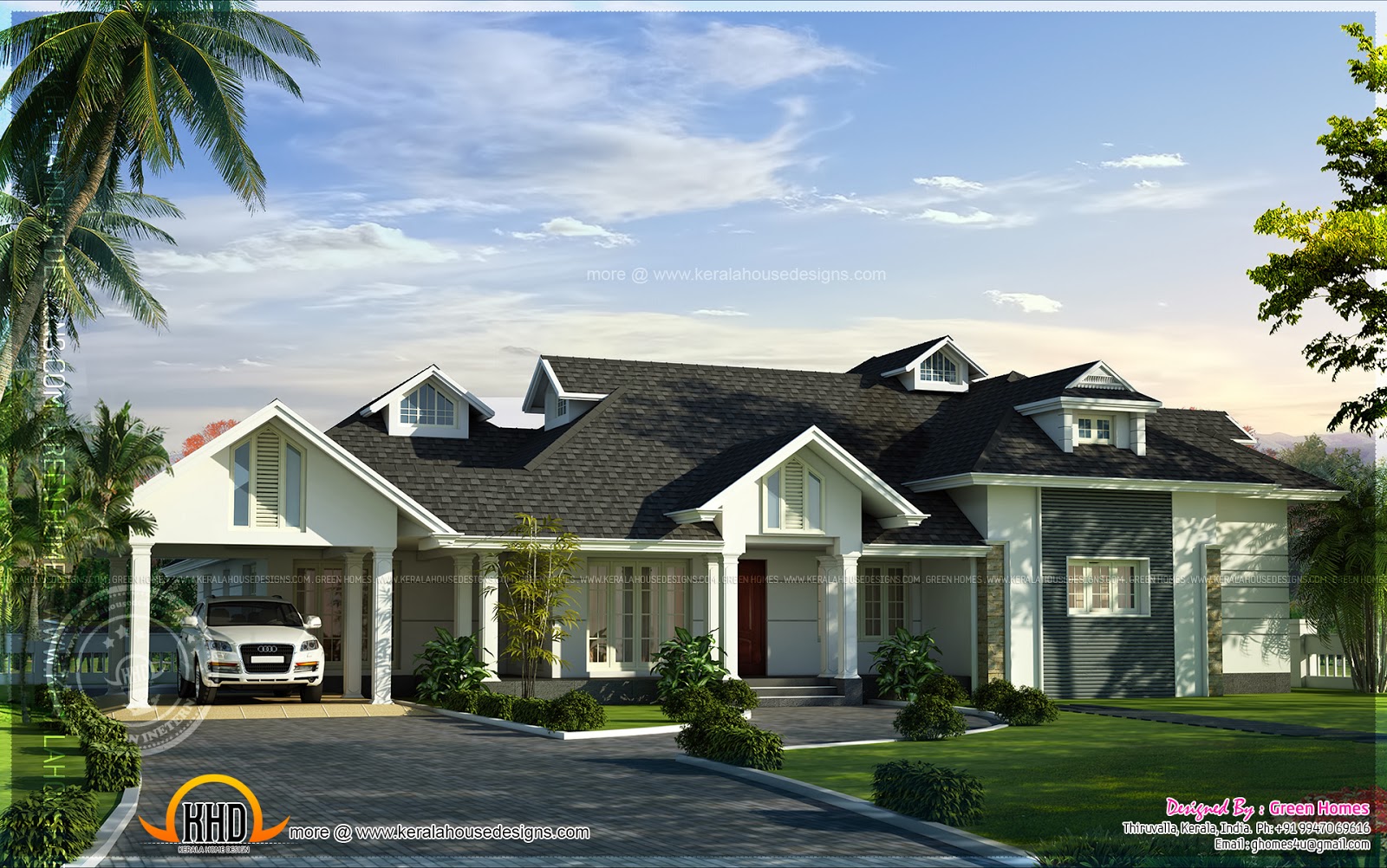  Nalukettu  house  with European look Indian House  Plans 