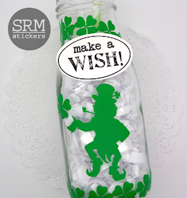 SRM Stickers Blog - All About the GREEN by Annette - #vinyl #stpatricks #altered #stickers #transfertape