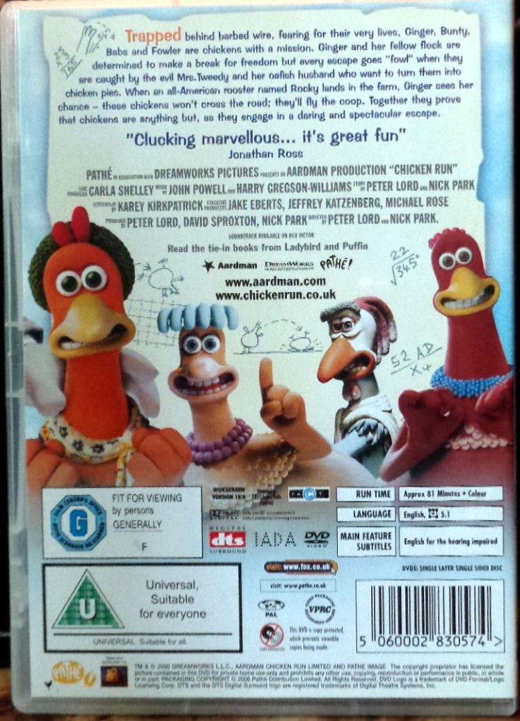 Movies On Dvd And Blu Ray Chicken Run 00