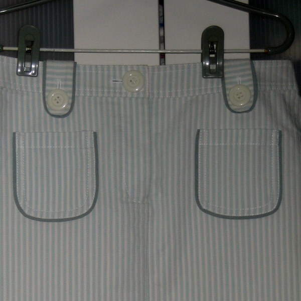 white knee length skirt. Stripes Knee Length Skirt