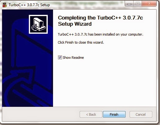 steps to Download and Install Turbo C++ With Full Screen IDE for Windows 7 and Vista step 3