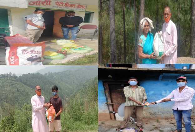 उत्तराखण्ड : शहीद मनदीप नेगी के गांव सकनोली में ग्राविस संस्था द्वारा जरूरतमंद ग्रामीणों को वितरण की राशन किट 