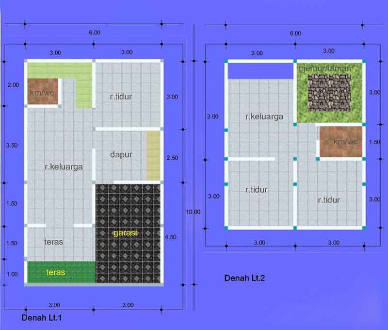 Desain denah rumah ukuran 10  10 