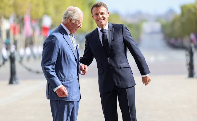 King Charles and Queen Camilla, French President Emmanuel Macron and First Lady Brigitte Macron