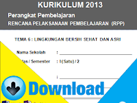 Contoh RPP Kurikulum 2013 Kelas 1 SD Tema Lingkungan Hidup Bersih Sehat dan Asri