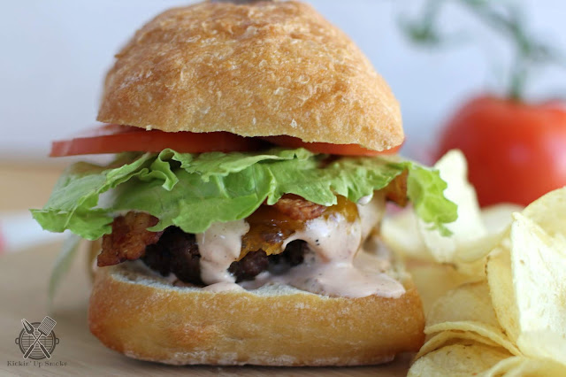 Chipotle Ranch Burgers from Kickin' Up Smoke