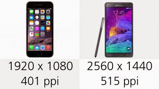 galaxy note 4 vs iphone 6 plus 6 